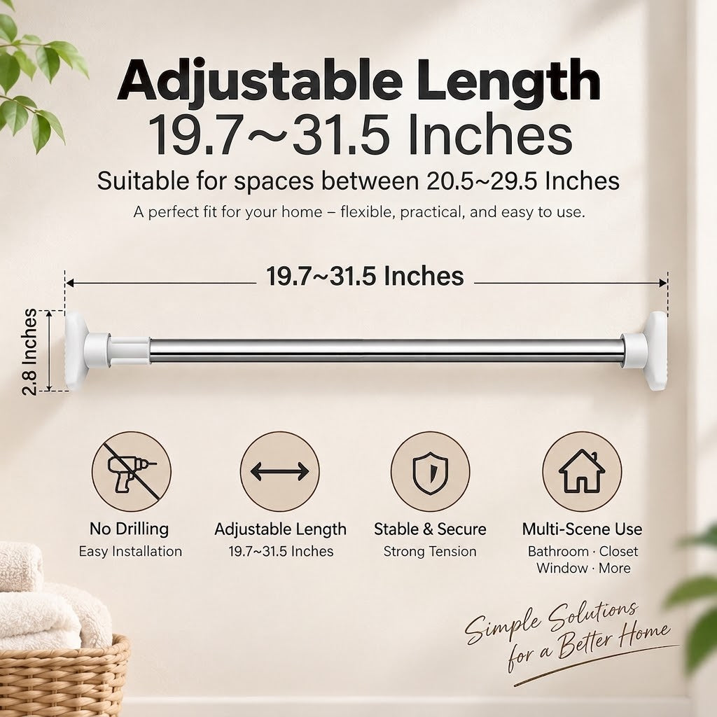 No-Drill Adjustable Clothes Drying Rod