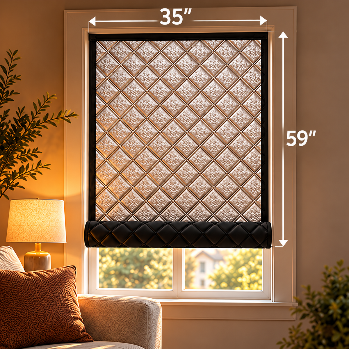 Insulated Blackout Window Cover – Roll-Up Privacy Shade