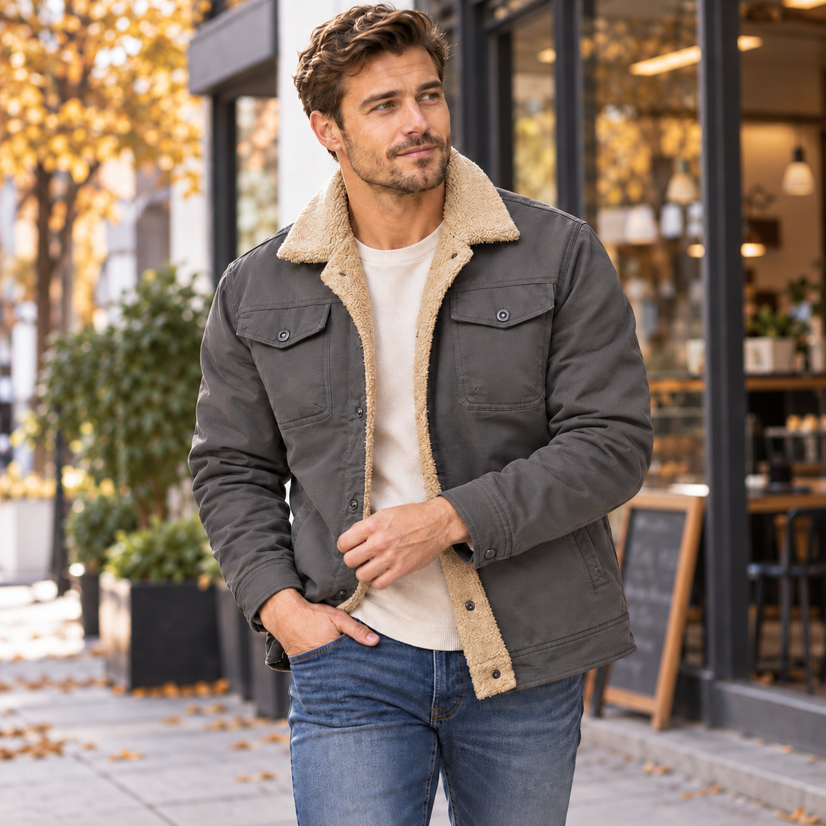 Men’s Sherpa-Lined Trucker Jacket