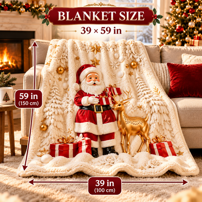 Cozy Christmas Sherpa Throw Blanket