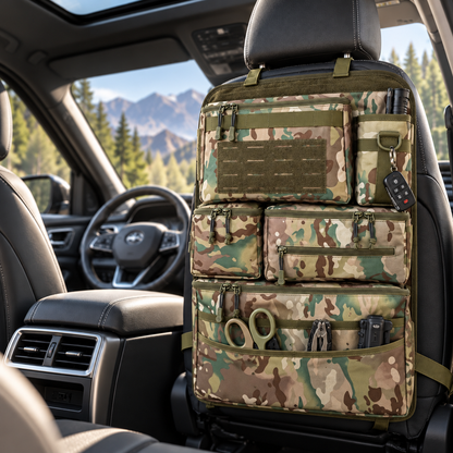 Tactical Car Seat Back Organizer – Multi-Pocket Storage