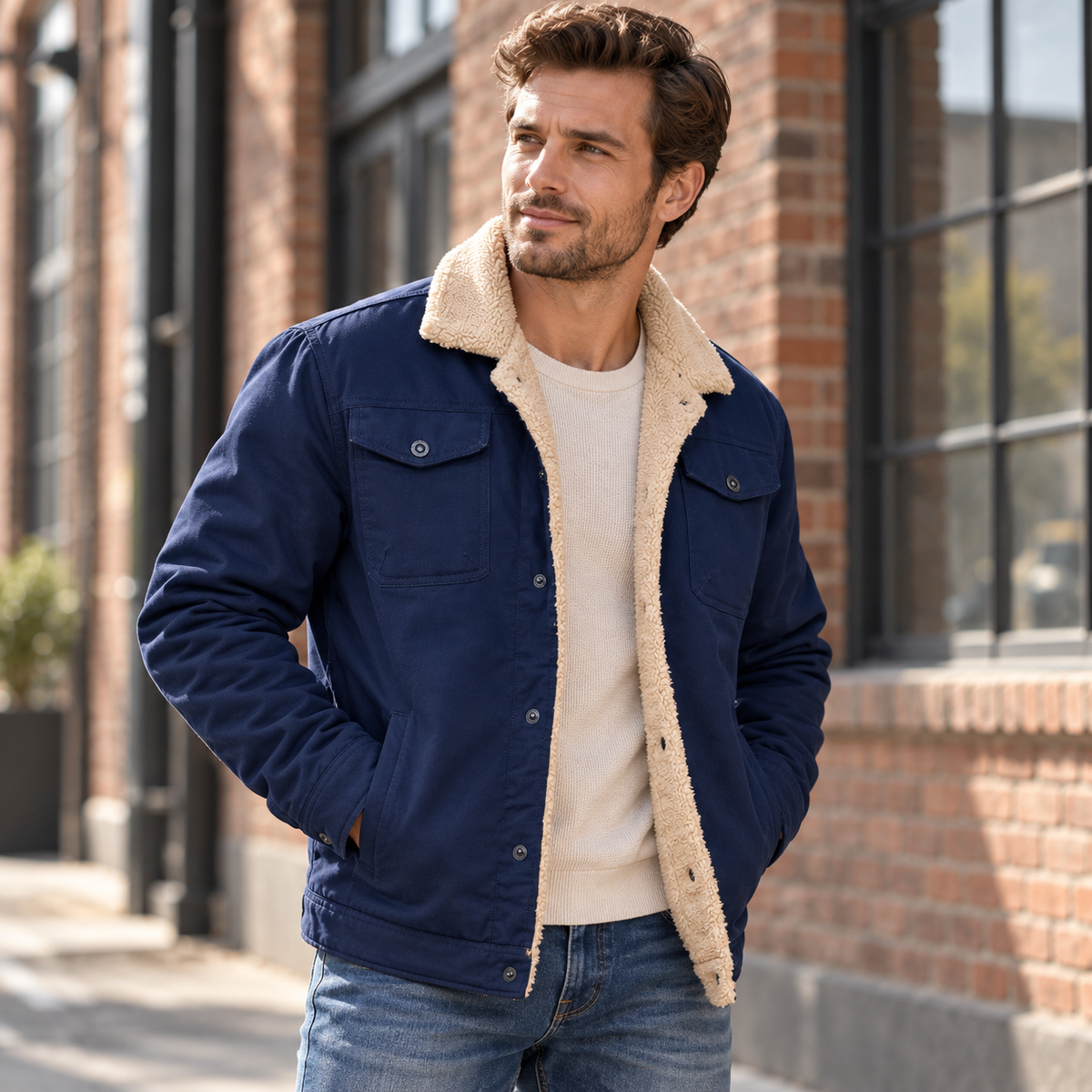 Men’s Sherpa-Lined Trucker Jacket