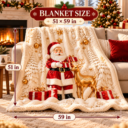 Cozy Christmas Sherpa Throw Blanket