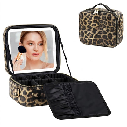 👜 Portable Makeup Case with LED Mirror