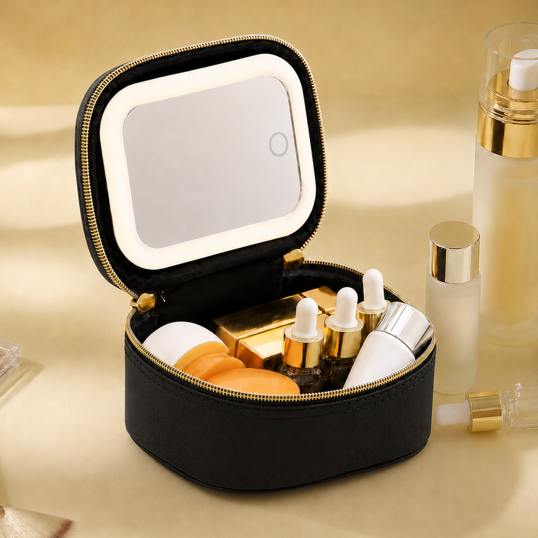 ✨ Mini Makeup Bag with LED Mirror 💄