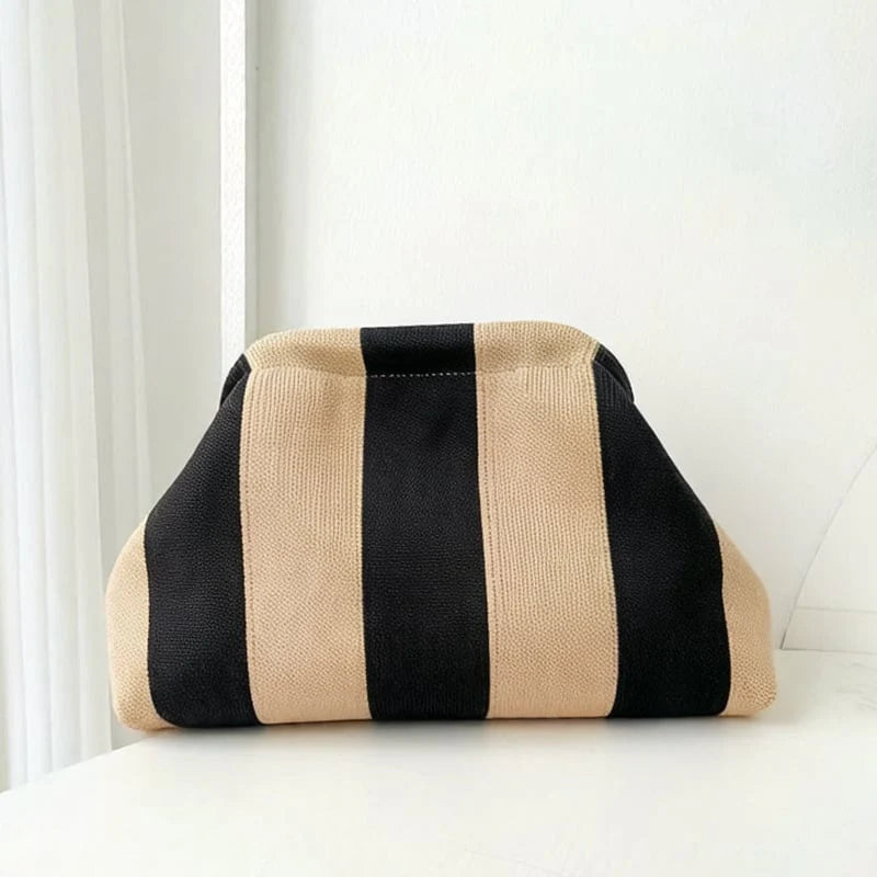 👜 Your New Go-To | Women's Striped Cloud Handbag Pleated Lightweight Tote Bag ✨