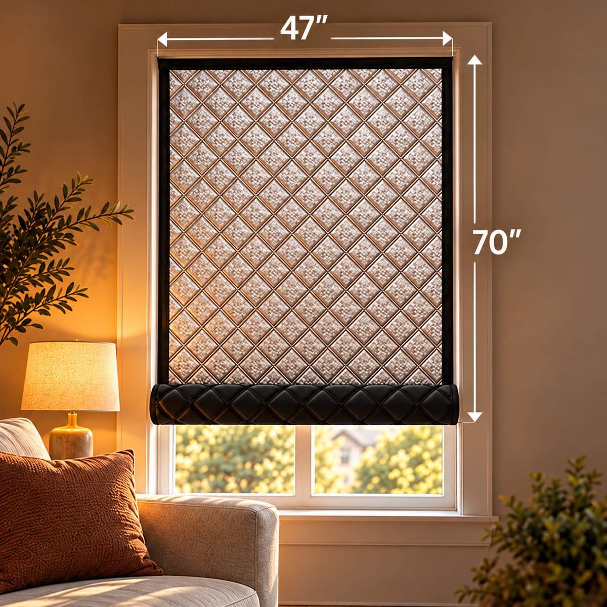 Insulated Blackout Window Cover – Roll-Up Privacy Shade