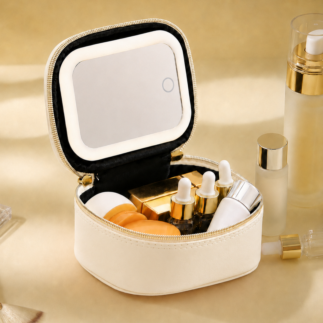 ✨ Mini Makeup Bag with LED Mirror 💄