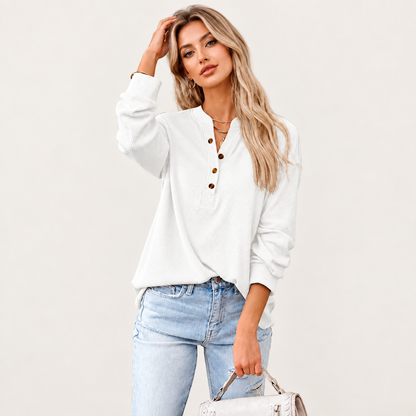 Women's Everyday Ribbed Henley Top
