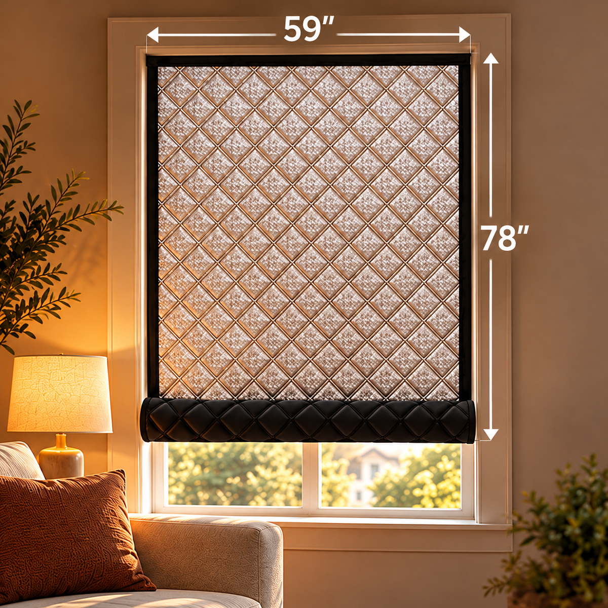 Insulated Blackout Window Cover – Roll-Up Privacy Shade