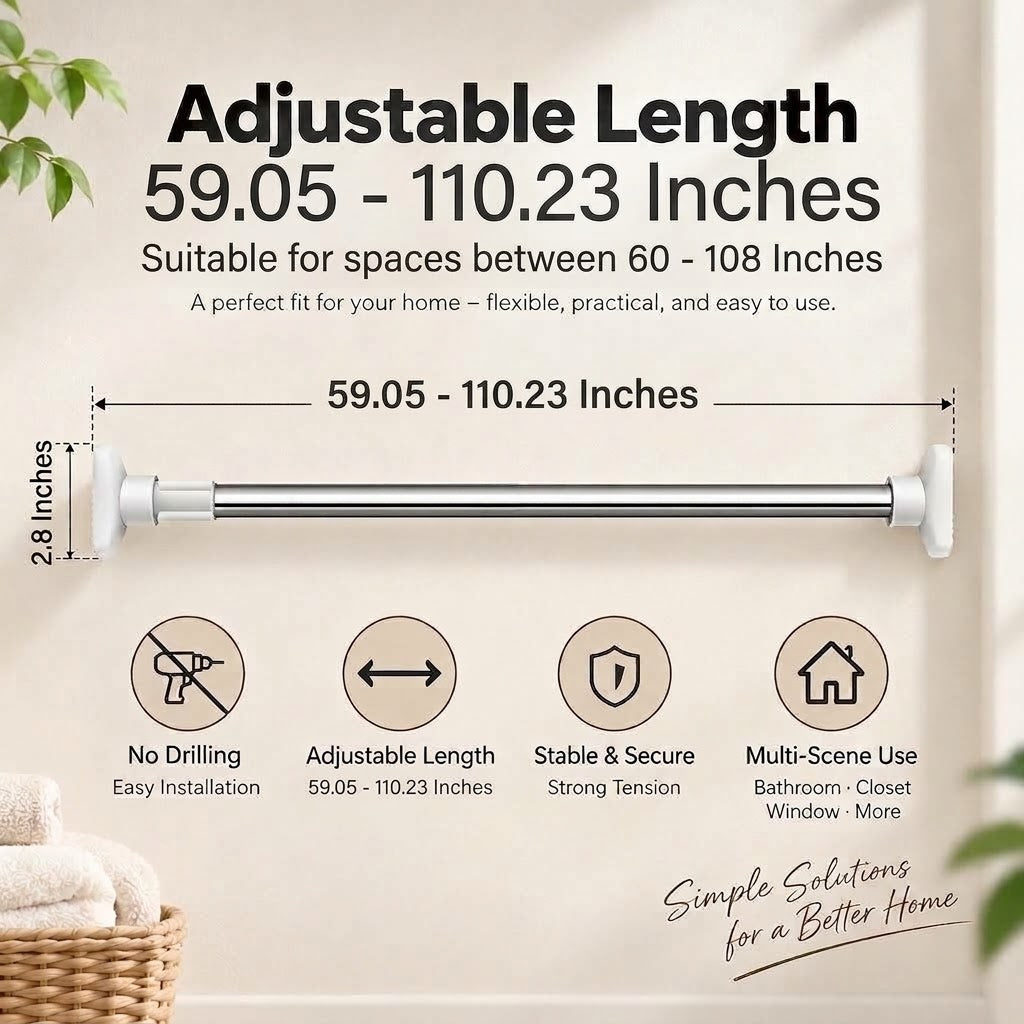 No-Drill Adjustable Clothes Drying Rod