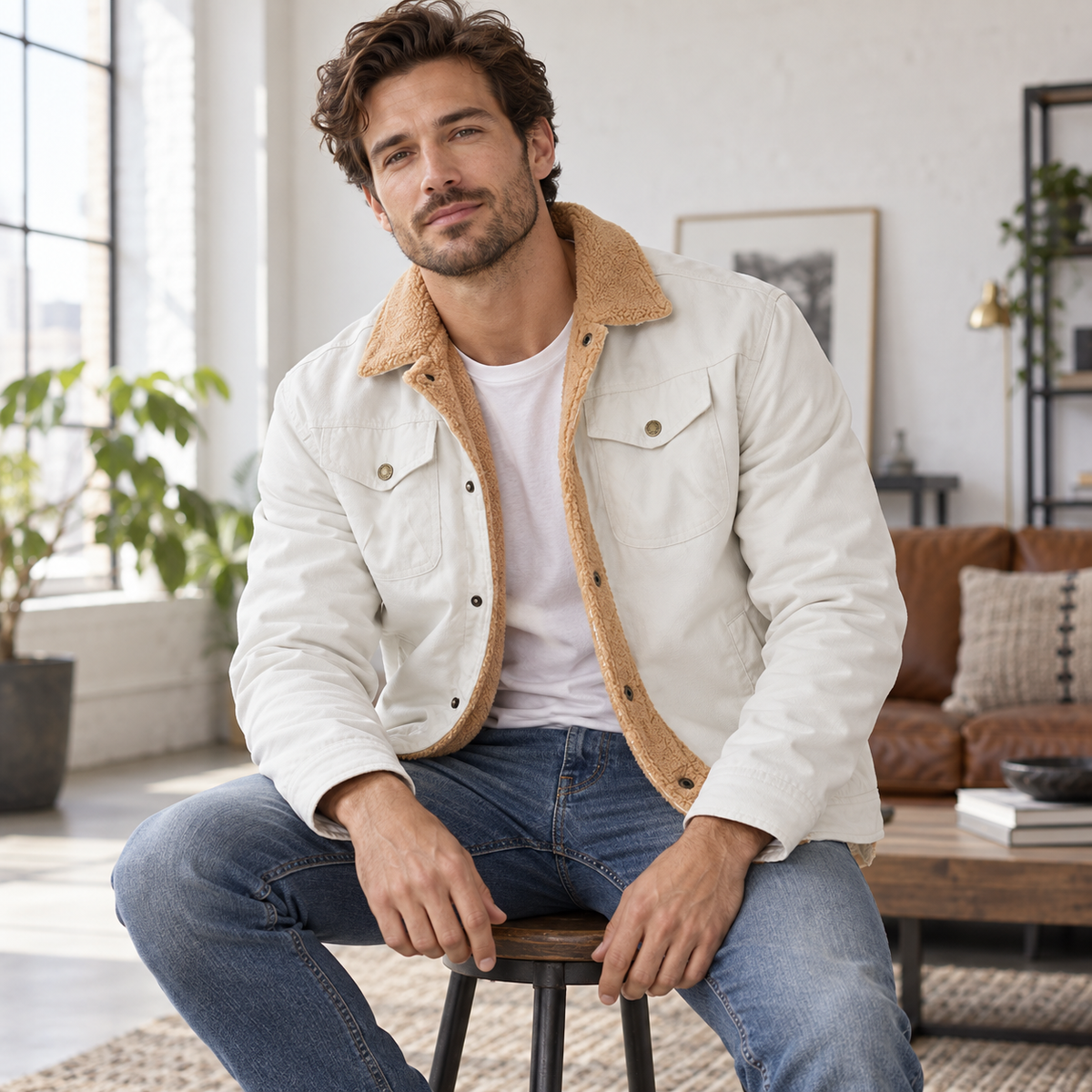 Men’s Sherpa-Lined Trucker Jacket