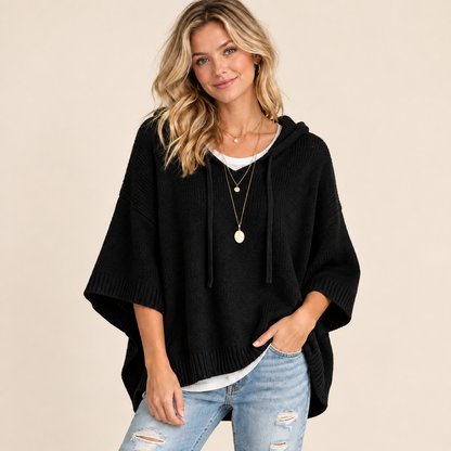 Women's Oversized Knit Hoodie – Cozy Relaxed Fit Sweater