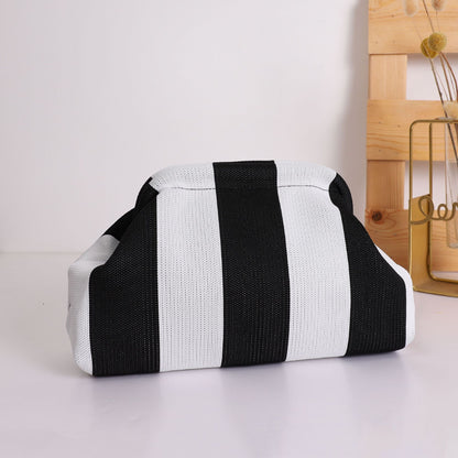 👜 Your New Go-To | Women's Striped Cloud Handbag Pleated Lightweight Tote Bag ✨
