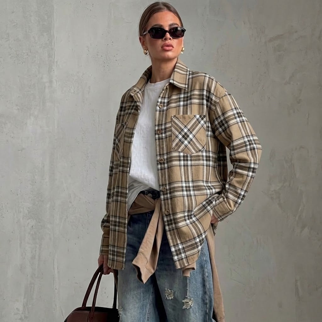 Easy Layer Plaid Shirt – Relaxed Fit Fall Shacket