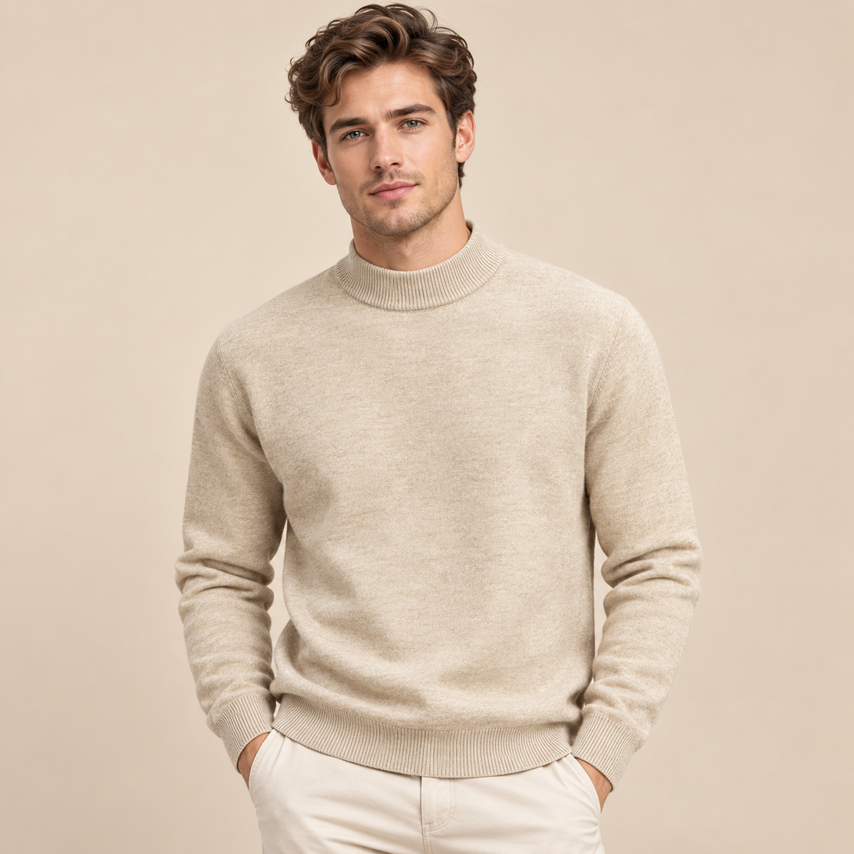 Men’s Classic Mock Neck Knit Sweater