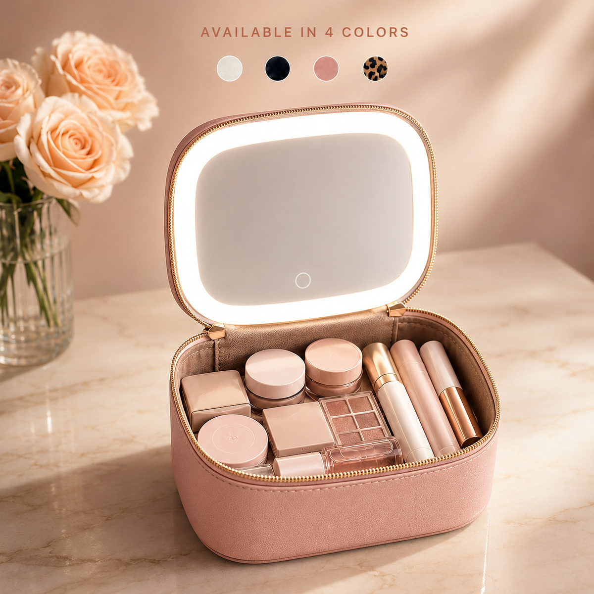 ✨ Mini Makeup Bag with LED Mirror 💄