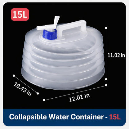 🏕️ Smart Hydration | Heavy-Duty Collapsible Water Container with Leak-Proof Spigot 🚰