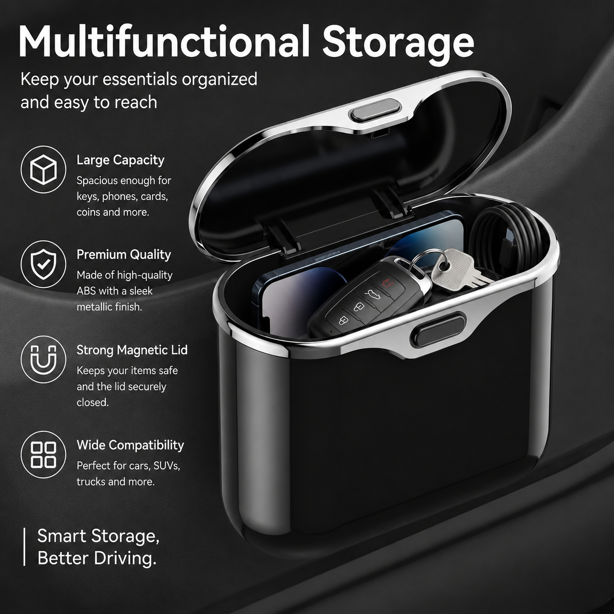 Compact Car Door Trash Can