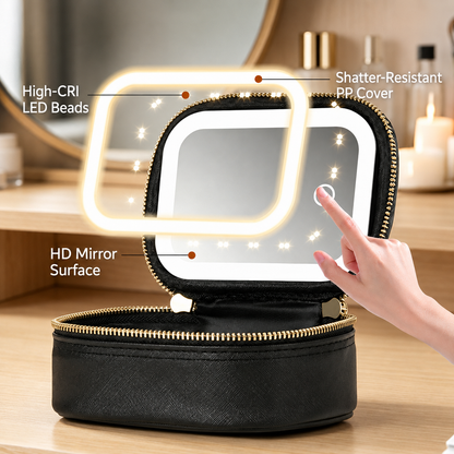 ✨ Mini Makeup Bag with LED Mirror 💄