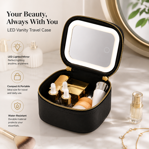 ✨ Mini Makeup Bag with LED Mirror 💄
