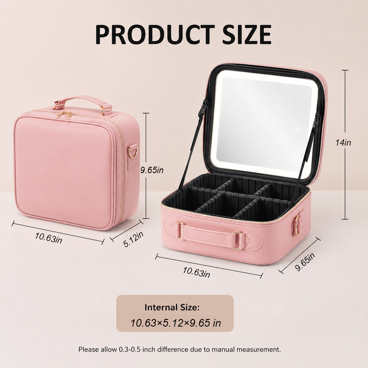 👜 Portable Makeup Case with LED Mirror